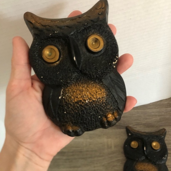 Vtg MCM Chalkware Pair of Owls - Picture 4 of 12